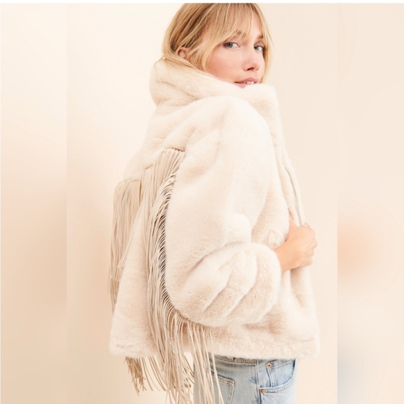 Anthropologie Blue Revival Dancing in the Moonlight Cream Jacket - Picture 8 of 9